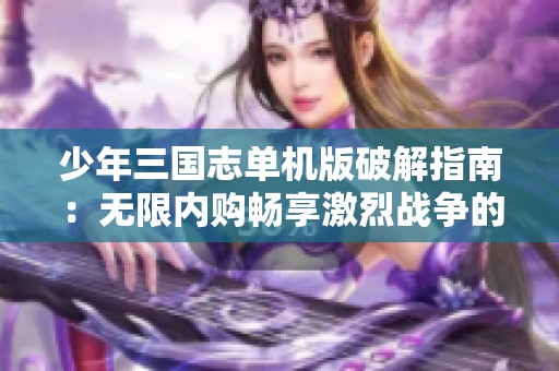 少年三国志单机版破解指南：无限内购畅享激烈战争的乐趣