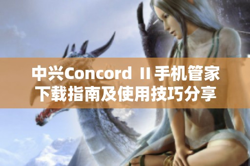 中兴Concord Ⅱ手机管家下载指南及使用技巧分享