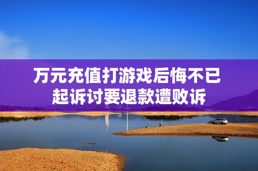 万元充值打游戏后悔不已 起诉讨要退款遭败诉