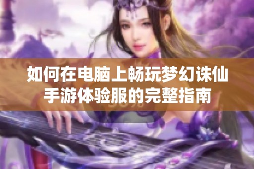 如何在电脑上畅玩梦幻诛仙手游体验服的完整指南