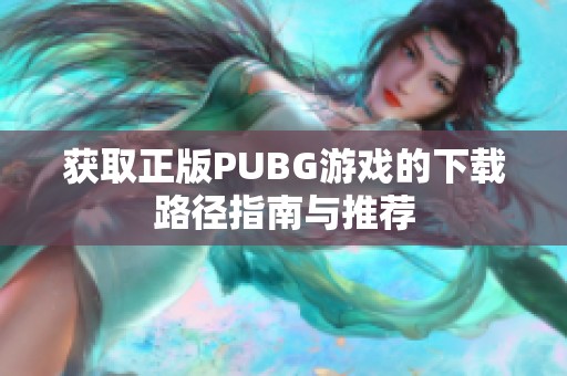 获取正版PUBG游戏的下载路径指南与推荐