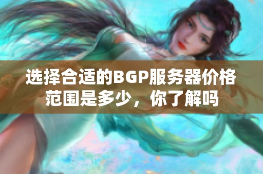 选择合适的BGP服务器价格范围是多少，你了解吗