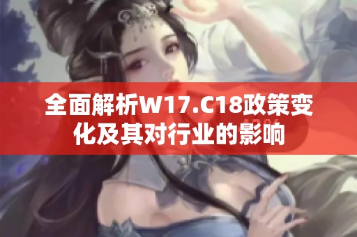 全面解析W17.C18政策变化及其对行业的影响