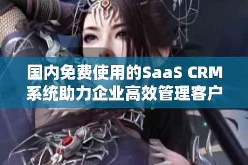 国内免费使用的SaaS CRM系统助力企业高效管理客户关系