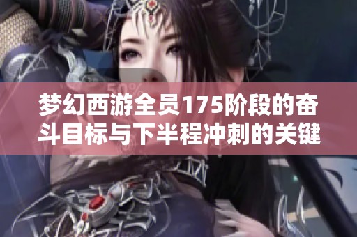 梦幻西游全员175阶段的奋斗目标与下半程冲刺的关键策略解析