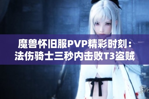 魔兽怀旧服PVP精彩时刻：法伤骑士三秒内击败T3盗贼的惊人爆发演示