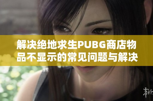 解决绝地求生PUBG商店物品不显示的常见问题与解决方案