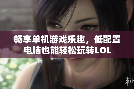 畅享单机游戏乐趣，低配置电脑也能轻松玩转LOL