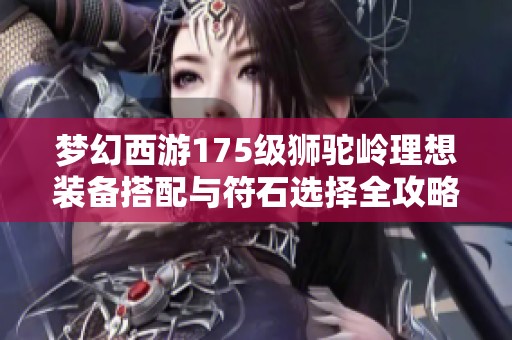 梦幻西游175级狮驼岭理想装备搭配与符石选择全攻略