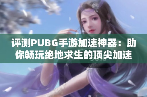 评测PUBG手游加速神器：助你畅玩绝地求生的顶尖加速器