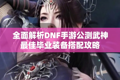 全面解析DNF手游公测武神最佳毕业装备搭配攻略