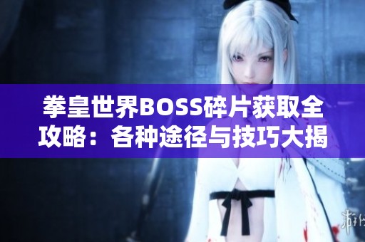 拳皇世界BOSS碎片获取全攻略：各种途径与技巧大揭秘